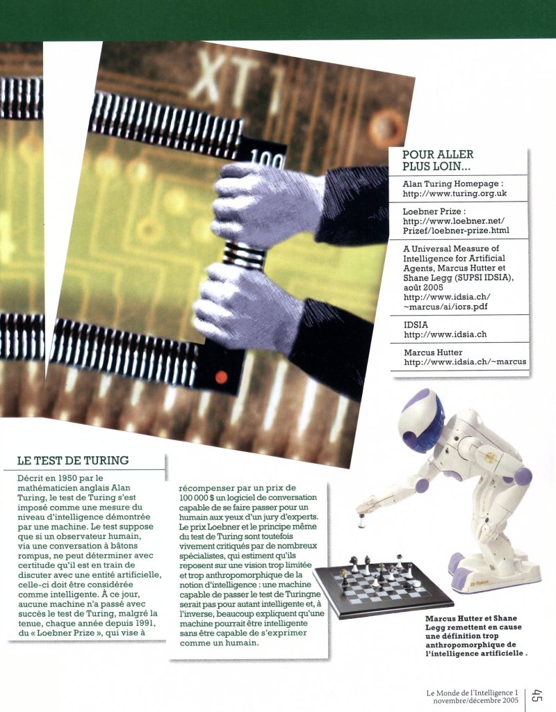 Le Monde de l'intelligence journal No.1 page 45